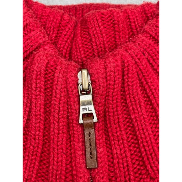 Polo by Ralph Lauren Men's 1/4 Zip Pullover Sweater Size L, Red, 100% cotton - Picture 9 of 10